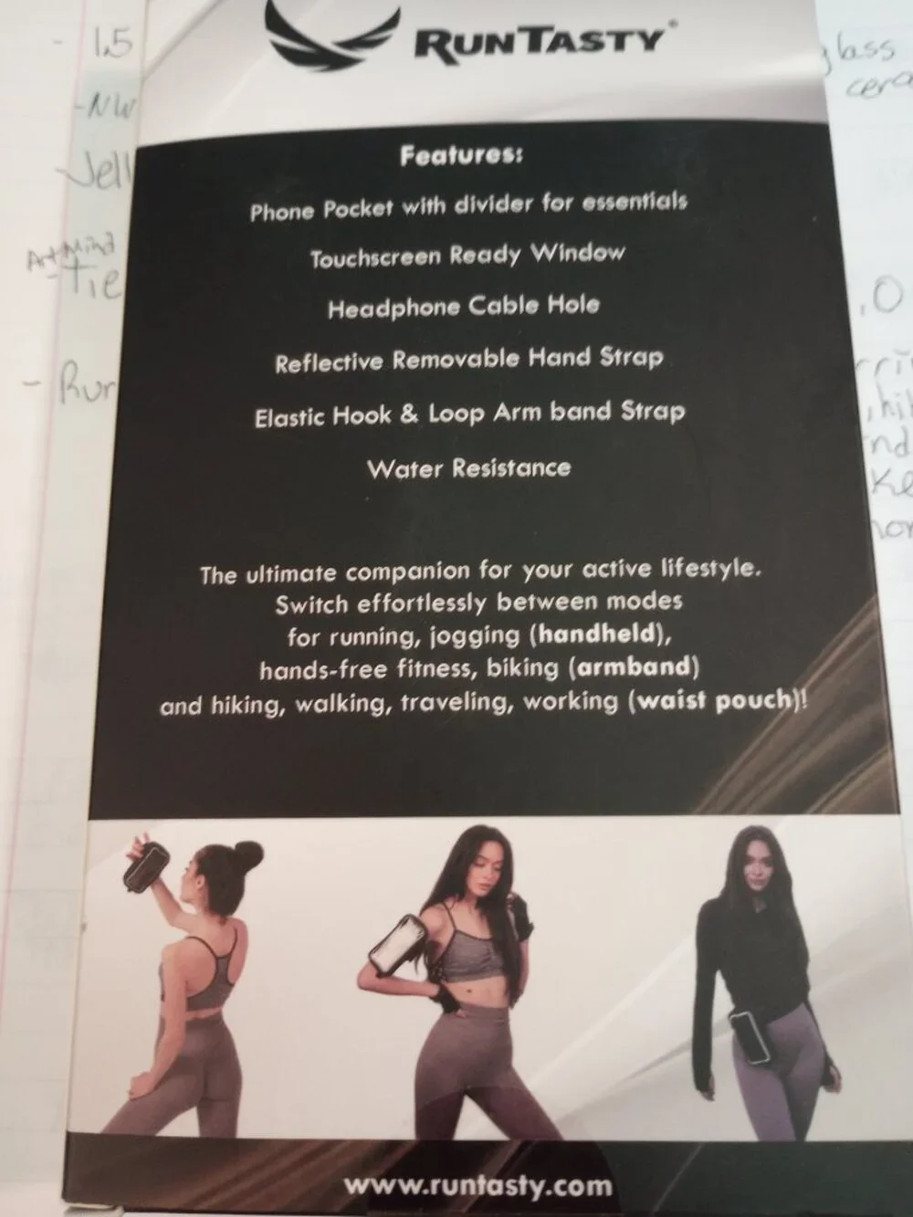 RunTasty Flexihold 3-Way Phone & Essentials Carrier (NWT)